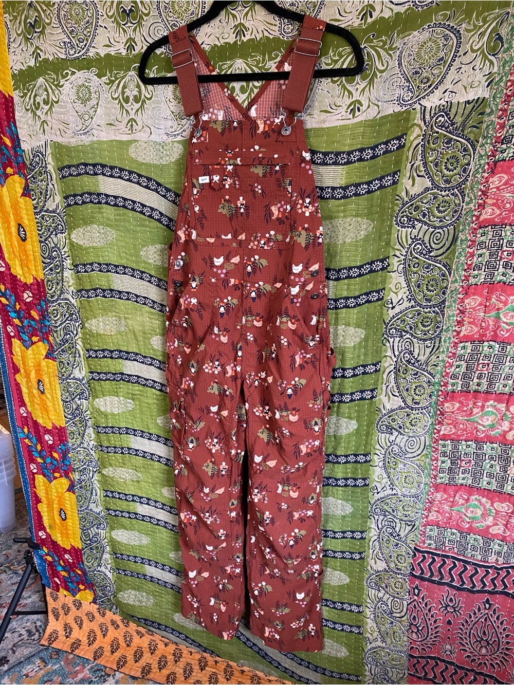 Duluth Trading Company Henna Garden Gnome Heirloom Overall Gardening Bibs XSx31 - Picture 3 of 16